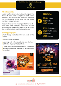 Online community building via Social Media for Ardor 2.1, a restaurant brand in India. 