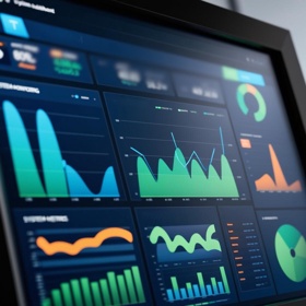 This image showcases a monitoring dashboard featuring real-time system metrics, data visualizations, and performance analytics for efficient tracking.