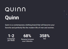 Quinn turned to DIDO Agency to improve their email marketing and increase sales with Klaviyo.