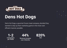 Den’s Hot Dogs, a gourmet frozen meal company, decided they wanted to step up their marketing game in the most cost-efficient manner possible.