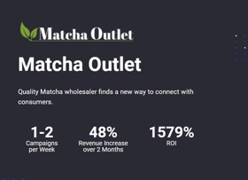 Matcha Outlet, a Matcha green tea wholesaler, wanted to increase engagement with consumers and create more purchasing opportunities through email.
