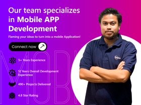 You will get a Mobile App Development, React Native App Developer, and Flutter with highly experienced resources.