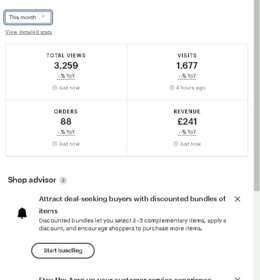 Newly started Etsy digital asset account, less than 2 months old, already showing promising growth and sales potential!