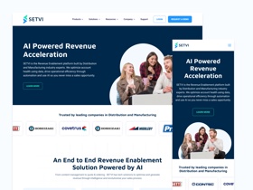 Setvi: AI Sales Tool landing page design
