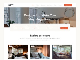 Outdoor Inn: Eco-friendly cabin rental website 