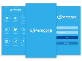 Mobile app designed for Emcore with full functionality