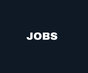 Dark blue square with the word JOBS written in white in all caps