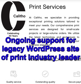 Maintained and optimized Calitho’s aging WordPress site: fixed bugs, improved performance, ensured uptime and content updates.