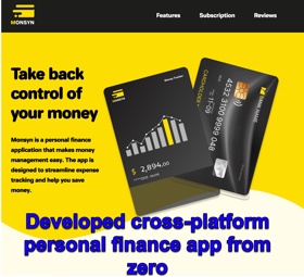 Built Monsyn from scratch: cross-platform finance app with expense tracking, analytics, and smooth onboarding flow.