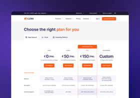Example pricing page.