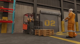 The VR solution provided users with realistic forklift training simulations in a 3D warehouse environment, with a user-friendly interface, accessible 