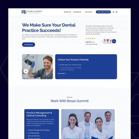 Homepage of a website offering Dental Practice Management and Consulting services.