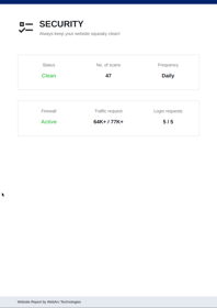 Sample security page of the report.