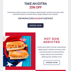 Fourth of July Promotional email