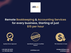 Remote bookkeeping & accounting starting from $15 per hour.