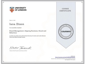 Iana's University Of London Certificate