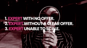 My clients often find themselves in three ruts: they don't have an offer, they don't have a clear offer, or they're unable to scale.