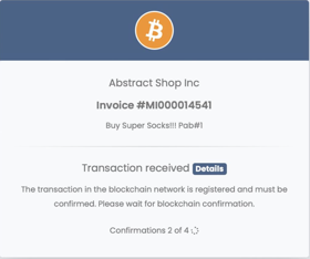 Sample of payment in process