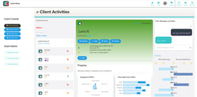 COACH Panel

Set-up teams
Initiate personal development plans
Monitor engagement and trends
Influence goals and soft-skill topics
Integrate reports