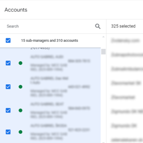 Number of managed Google Ads accounts