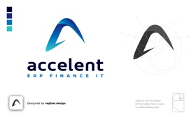 Accelent ERP Finance IT Company Logo & Brand Guideline Design