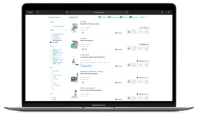 Prototype for B2B/B2C e-commerce platform with shelving and inventory services for medical goods.
