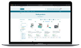 Prototype for B2B/B2C e-commerce platform with shelving and inventory services for medical goods.