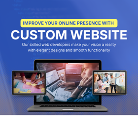 Website design in three different screens.