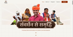 Home page of Website developed for an impact sector organisation. 