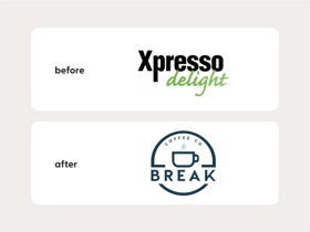 Break Coffee Co, before & after