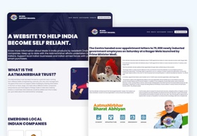 The Aatmanirbhar Bhart website is dedicated to the Indian people who want to know about Indian companies, products, or market details.