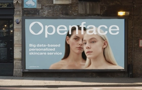 Brand identity for Openface, a skincare service