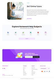 Home Page of a Large Tier Packaged Website developed for DefinePedia with Social Media Icons Added