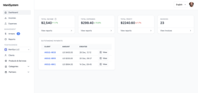 Admin panel for an accounting platform
