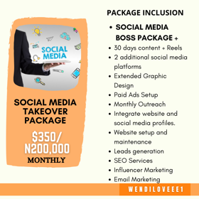 Social media takeover package