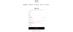 Appealing UI signup form with form validation and best signup confirmation.