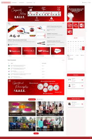 Intranet dashboard with company values, news, recent documents, and celebrations.

