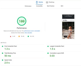 Woocommerce boosted to 90+ speed.
