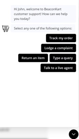 Example of customer support chatbot use case