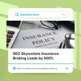 Multiple cities SEO have been performed to the Insurance broking client which had helped them increased the leads from zero to 100/month online.