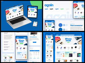 GoAgain: a custom shopify store to buy and sell Apple products in minutes (Large Tier Package).

We also did branding and style guide for client.