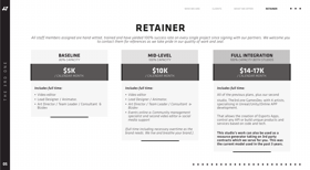 More details on our base retainer. Everything you see is negotiable.