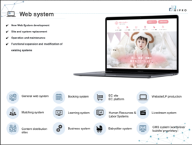 New Web System Development: We offer consulting and propose requirements, ensuring clarity even for customers who don't have well-defined project need