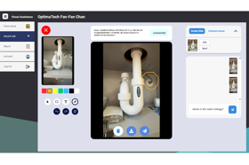 The Rear camera from the client side is shared.