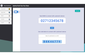 Send an SMS to invite the client to join the remote section.