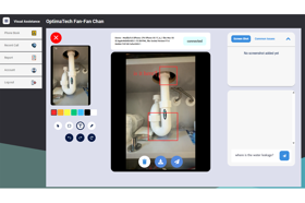 The client received an SMS, just click the link to join the support section. No app is needed to be installed.