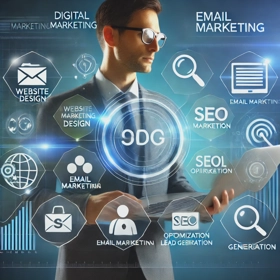 This image is showing some of the services i will be providing eg, SEO OPTIMIZATION , EMAIL MARKETING etc.