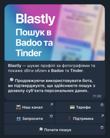 AI-powered Telegram bot, Blastly, uses facial recognition to identify users across platforms like Badoo, Tinder, and webcam studios quickly, accuracy