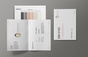 Comprehensive brand guidelines crafted for Niwaas, detailing colors, typography, and design elements to ensure consistency and a strong brand identity
