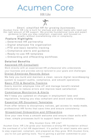 Acumen Core: HR Lite